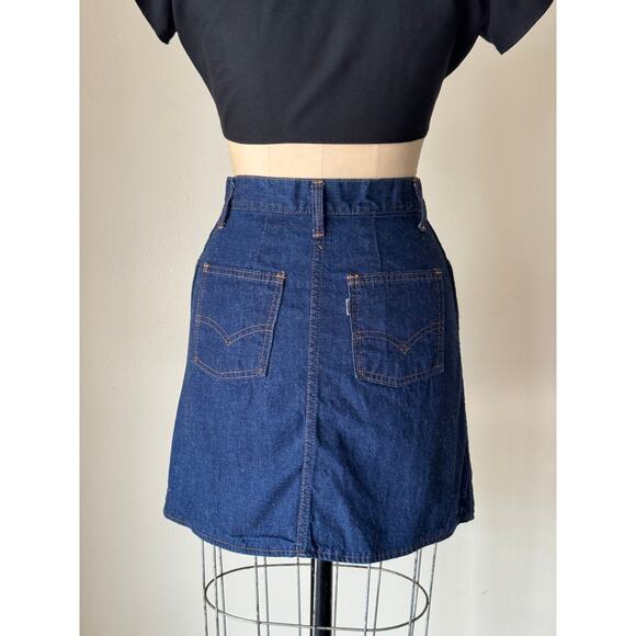 Vintage 1970s Levi’s Big E Denim Mini Skirt - Picture 3 of 5